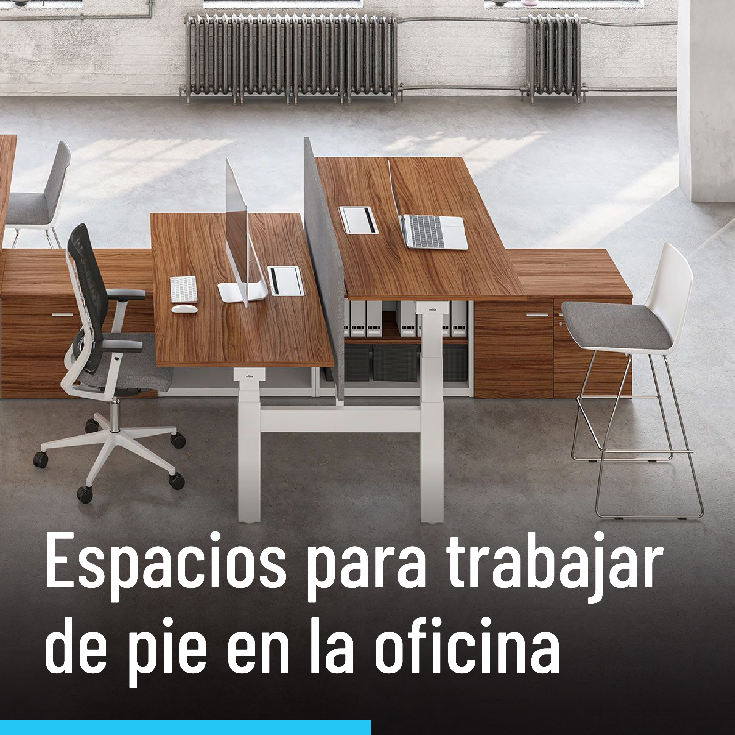 Nuevos espacios para trabajar de pie en la oficina